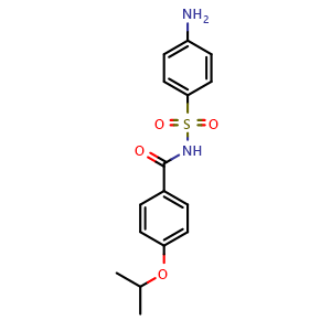 Chemical structure of N-((4-aminophenyl)sulfonyl)-4-isopropoxybenzamide , CAS 116-42-7, AChemBlock X210938