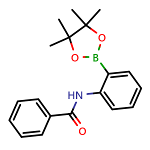 Chemical structure of N-(2-(4,4,5,5-tetramethyl-1,3,2-dioxaborolan-2-yl)phenyl)benzamide , CAS 397843-98-0, AChemBlock X210947