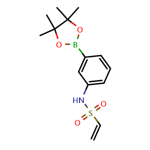 Chemical structure of N-(3-(4,4,5,5-tetramethyl-1,3,2-dioxaborolan-2-yl)phenyl)ethenesulfonamide , CAS 1912447-03-0, AChemBlock X210985