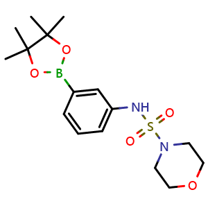 Chemical structure of N-(3-(4,4,5,5-tetramethyl-1,3,2-dioxaborolan-2-yl)phenyl)morpholine-4-sulfonamide , CAS 2246696-15-9, AChemBlock X210986