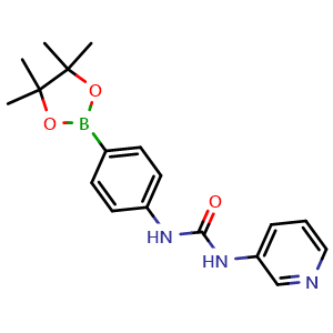 Chemical structure of N-3-pyridinyl-N'-[4-(4,4,5,5-tetramethyl-1,3,2-dioxaborolan-2-yl)phenyl]Urea , CAS 874298-19-8, AChemBlock X211017
