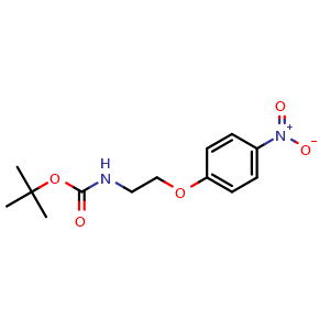 Chemical structure of N-Boc-2-(4-nitrophenoxy)ethanamine , CAS 159184-14-2, AChemBlock X211028