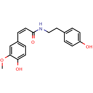 Chemical structure of N-cis-Feruloyltyramine , CAS 80510-09-4, AChemBlock X211030