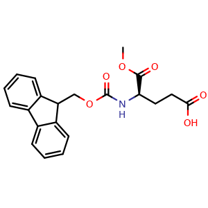 Chemical structure of N-Fmoc-D-Glutamic acid 1-methyl ester , CAS 175452-89-8, AChemBlock X211045