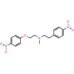 Chemical structure of N-methyl-N-(4-nitrophenethyl)-2-(4-nitrophenoxy)ethan-1-amine , CAS 115287-37-1, AChemBlock X211055