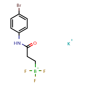 Chemical structure of potassium (3-((4-bromophenyl)amino)-3-oxopropyl)trifluoroborate , CAS 1705578-14-8, AChemBlock X211085