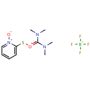 Chemical structure of S-(1-Oxo-2-pyridyl)-thio-N,N,N',N'-tetramethyluronium tetrafluoroborate , CAS 255825-38-8, AChemBlock X211100