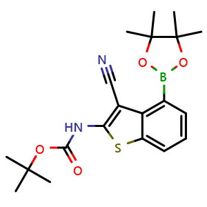 tert-butyl (3-cyano-4-(4,4,5,5-tetramethyl-1,3,2-dioxaborolan-2-yl)benzo[b]thiophen-2-yl)carbamate