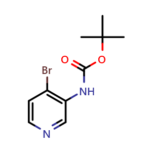 Chemical structure of tert-Butyl (4-bromopyridin-3-yl)carbamate , CAS 885275-14-9, AChemBlock X211124