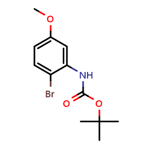 Chemical structure of tert-butyl 2-bromo-5-methoxyphenylcarbamate , CAS 169303-80-4, AChemBlock X211143