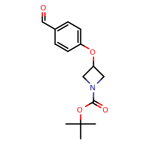 Chemical structure of tert-butyl 3-(4-formylphenoxy)azetidine-1-carboxylate , CAS 696588-36-0, AChemBlock X211156