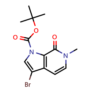 Chemical structure of tert-butyl 3-bromo-6-methyl-7-oxo-pyrrolo[2,3-c]pyridine-1-carboxylate , CAS 2759140-94-6, AChemBlock X211160