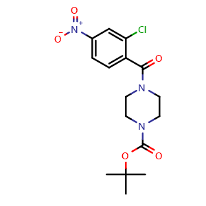 Chemical structure of Tert-Butyl 4-(2-Chloro-4-Nitrobenzoyl)Piperazine-1-Carboxylate , CAS 927608-11-5, AChemBlock X211174