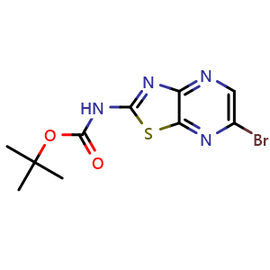 Chemical structure of tert-butyl N-(6-bromothiazolo[4,5-b]pyrazin-2-yl)carbamate , CAS 2680840-90-6, AChemBlock X211210