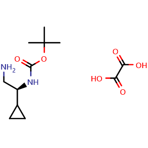 Chemical structure of tert-butyl N-[(1S)-2-amino-1-cyclopropyl-ethyl]carbamate oxalic acid , AChemBlock X211212