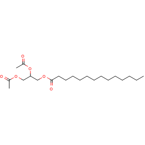 Chemical structure of Tetradecanoic acid 2,3-bis(acetyloxy)propyl ester , CAS 14473-55-3, AChemBlock X211227