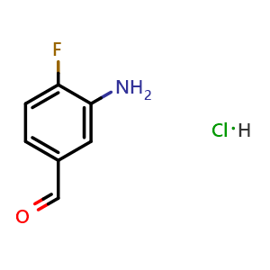 Chemical structure of 3-Amino-4-fluorobenzaldehyde hydrochloride , CAS 2095432-74-7, AChemBlock X211279