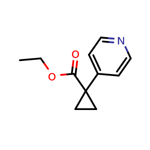 Chemical structure of Ethyl 1-(pyridin-4-yl)cyclopropanecarboxylate , CAS 858035-95-7, AChemBlock X211280