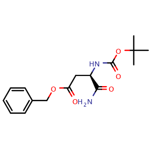 Chemical structure of benzyl (R)-4-amino-3-((tert-butoxycarbonyl)amino)-4-oxobutanoate , CAS 50715-49-6, AChemBlock X211285