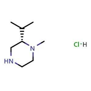 Chemical structure of (S)-2-Isopropyl-1-methylpiperazine hydrochloride , CAS 2059912-12-6, AChemBlock X211286