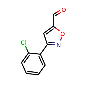 Chemical structure of 3-(2-chlorophenyl)-1,2-oxazole-5-carbaldehyde , CAS 337355-80-3, AChemBlock X211292