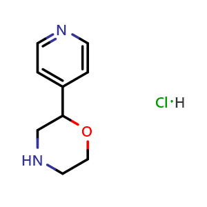 Chemical structure of 2-(Pyridin-4-yl)morpholine hydrochloride , CAS 1417636-59-9, AChemBlock X211294