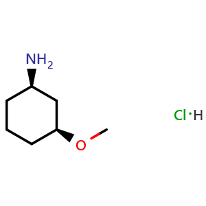 Chemical structure of (1R,3S)-3-Methoxy-cyclohexylamine hydrochloride , CAS 2331211-70-0, AChemBlock X211300