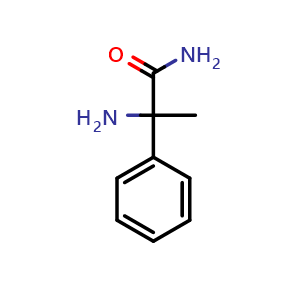 Chemical structure of 2-Amino-2-phenyl-propionamide , CAS 19196-63-5, AChemBlock X211307
