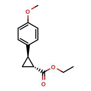 Chemical structure of (1R,2R)-ethyl 2-(4-methoxyphenyl)cyclopropanecarboxylate , CAS 207279-34-3, AChemBlock X211313