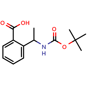 Chemical structure of 2-(1-tert-Butoxycarbonylamino-ethyl)-benzoic acid , CAS 658683-23-9, AChemBlock X211317