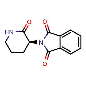 Chemical structure of (S)-3-phthalimidopiperidin-2-one , CAS 61071-65-6, AChemBlock X211318