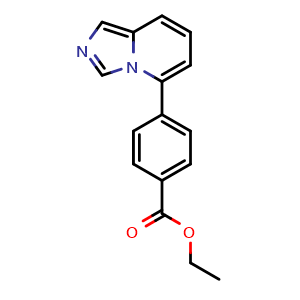 Chemical structure of ethyl 4-(imidazo[1,5-a]pyridin-5-yl)benzoate , CAS 93178-58-6, AChemBlock X211329