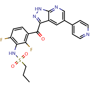 N-(2,6-difluoro-3-(5-(pyridin-4-yl)-1H-pyrazolo[3,4-b]pyridine-3-carbonyl)phenyl)propane-1-sulfonamide