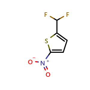 Chemical structure of 2-(difluoromethyl)-5-nitrothiophene , CAS 2751739-18-9, AChemBlock X211344