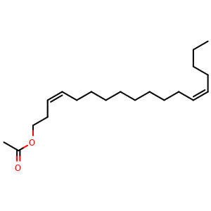 Chemical structure of 3Z13Z-18Ac;3Z, 13Z-Octadecadienyl Acetate , CAS 53120-27-7, AChemBlock X211408