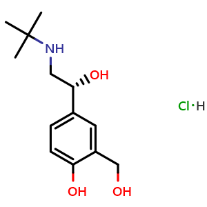 Chemical structure of Levalbuterol hydrochloride , CAS 50293-90-8, AChemBlock X211422