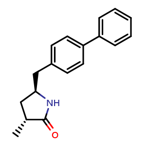 Chemical structure of (3R,5S)-5-([1,1'-biphenyl]-4-ylmethyl)-3-methylpyrrolidin-2-one , CAS 1038924-70-7, AChemBlock X211432