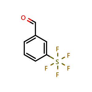 Chemical structure of 3-(pentafluoro-l6-sulfaneyl)benzaldehyde , CAS 401892-80-6, AChemBlock X211448