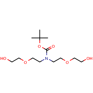 Chemical structure of N-Boc-N-bis(PEG2-OH) , CAS 275385-03-0, AChemBlock X211456