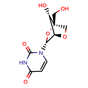 Chemical structure of 2'-O,4'-C-methyleneuridine , CAS 200435-92-3, AChemBlock X211490