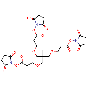 Chemical structure of m-C-tri(CH2-PEG1-NHS ester) , CAS 173414-89-6, AChemBlock X211512
