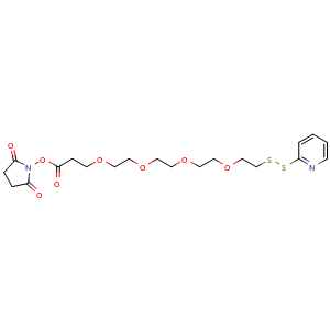 Chemical structure of PEG4-SPDP , CAS 1305053-43-3, AChemBlock X211519