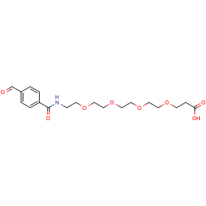 Chemical structure of Ald-Ph-amido-PEG4-C2-acid , CAS 1309460-27-2, AChemBlock X211526