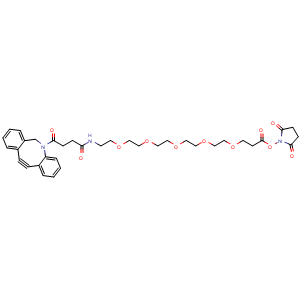 Chemical structure of DBCO-PEG5-NHS ester , CAS 2144395-59-3, AChemBlock X211536