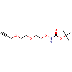 Chemical structure of Boc-aminooxy-PEG2-propargyl , CAS 1895922-74-3, AChemBlock X211559