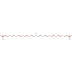 Chemical structure of N-Me-N-bis(PEG4-acid) , CAS 2055014-77-0, AChemBlock X211583