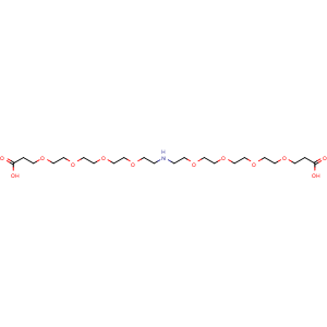 Chemical structure of NH-bis(PEG4-acid) , CAS 2055041-59-1, AChemBlock X211584