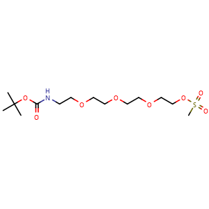 Chemical structure of Boc-NH-PEG4-Ms , CAS 1447797-72-9, AChemBlock X211585