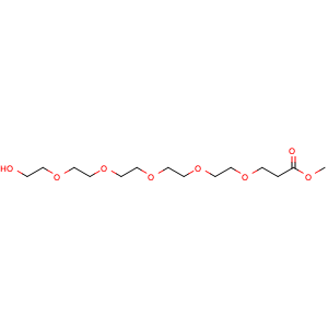 Chemical structure of Hydroxy-PEG5-C2-methyl ester , CAS 2100306-80-5, AChemBlock X211594