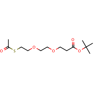 Chemical structure of S-acetyl-PEG2-Boc , CAS 1820641-93-7, AChemBlock X211599
